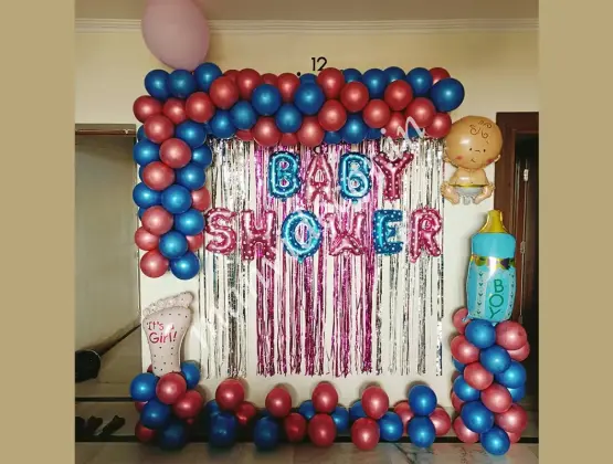 Chrome Balloon Baby Shower Decor