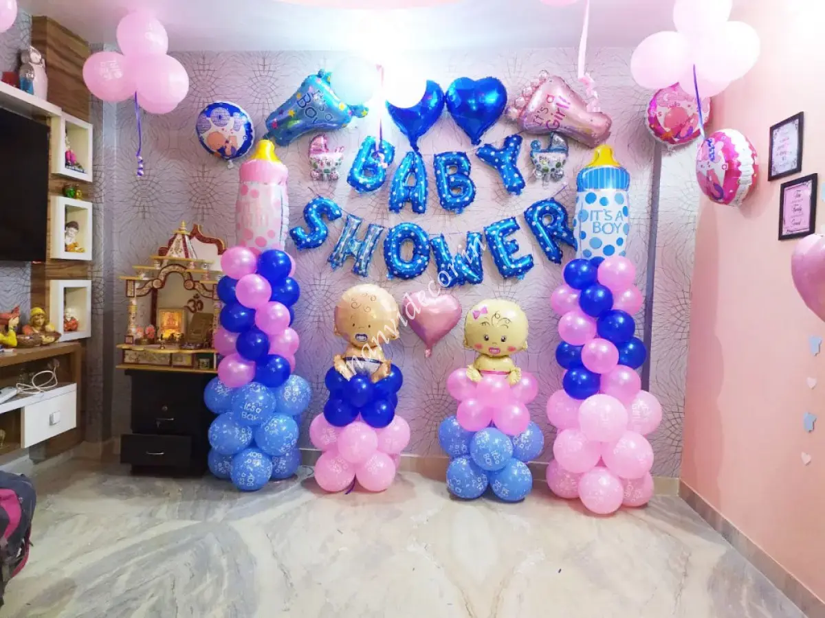 Pink and Blur Baby Shower Decor