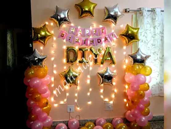 Birthday Bash With Name Decoration