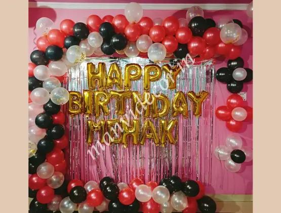 Black Red Party Decoration