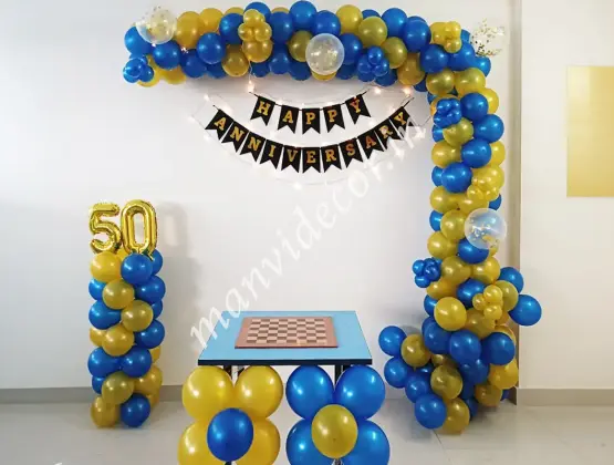 Blue Golden Anniversary Decoration