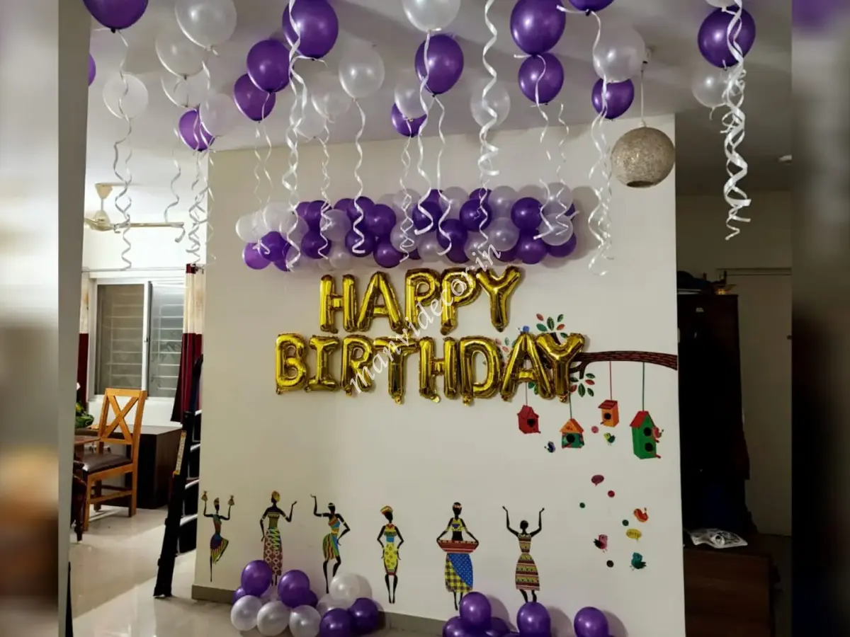 Purple & White Balloon Decoration