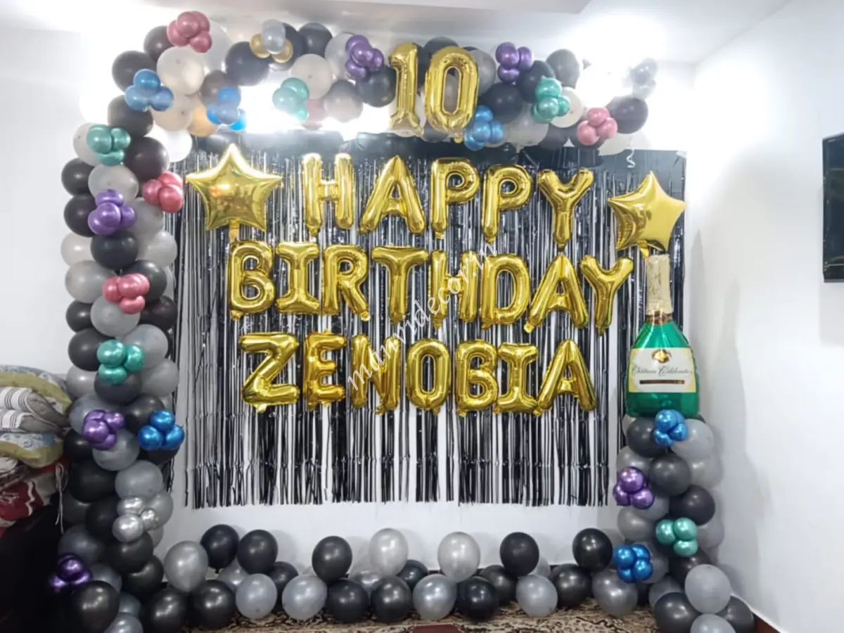 Birthday Decor With Chrome Balloons