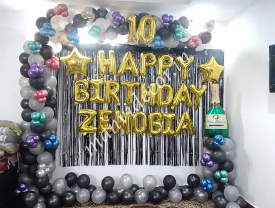 Birthday Decor With Chrome Balloons