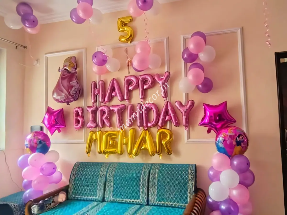 Birthday Princess Balloon Decor