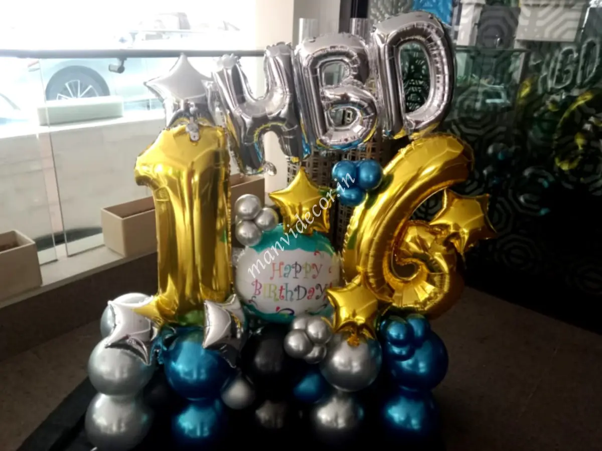 Chrome Blue and Silver Marquee Decor