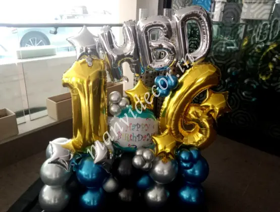Chrome Blue and Silver Marquee Decor