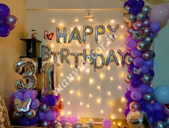 Glittering Purple Birthday Decor