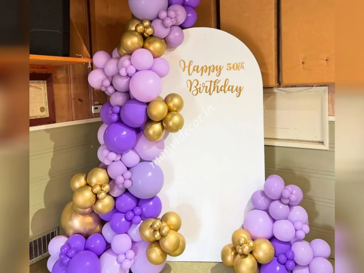 Golden Jubilee Lavender Birthday Decor