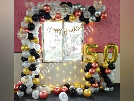 Graceful Birthday Surprise Balloon Decor