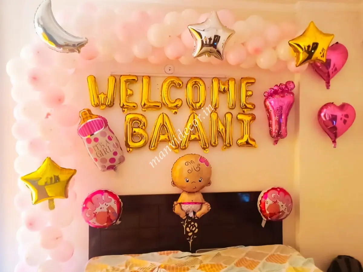 Baby welcome decoration for new born baby girl