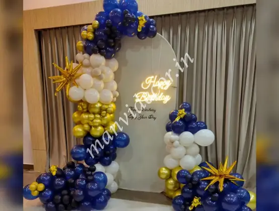 Midnight Blue Birthday Backdrop Decor