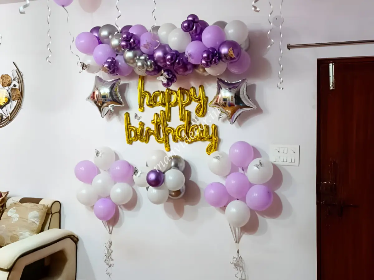 Purple Birthday Surprise Decoration