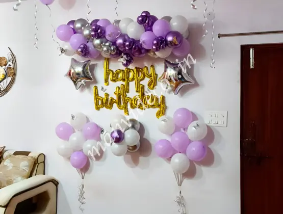 Purple Birthday Surprise Decoration