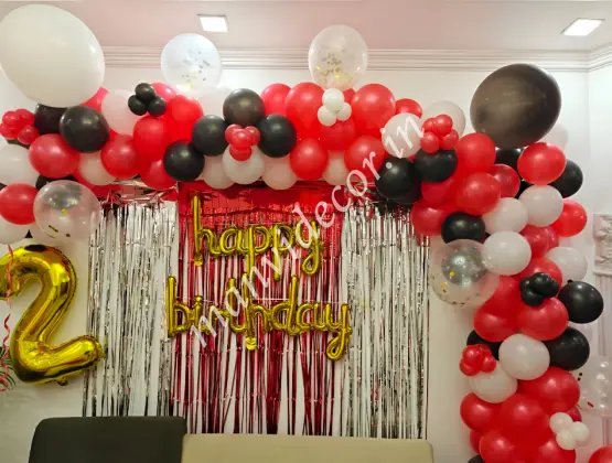 Red and Black Balloon Decor