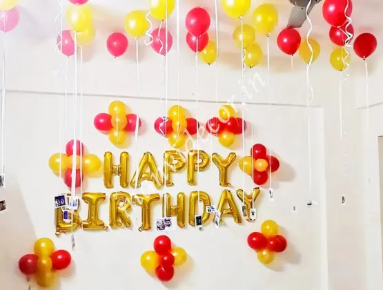 Red and Golden Balloon Decoration