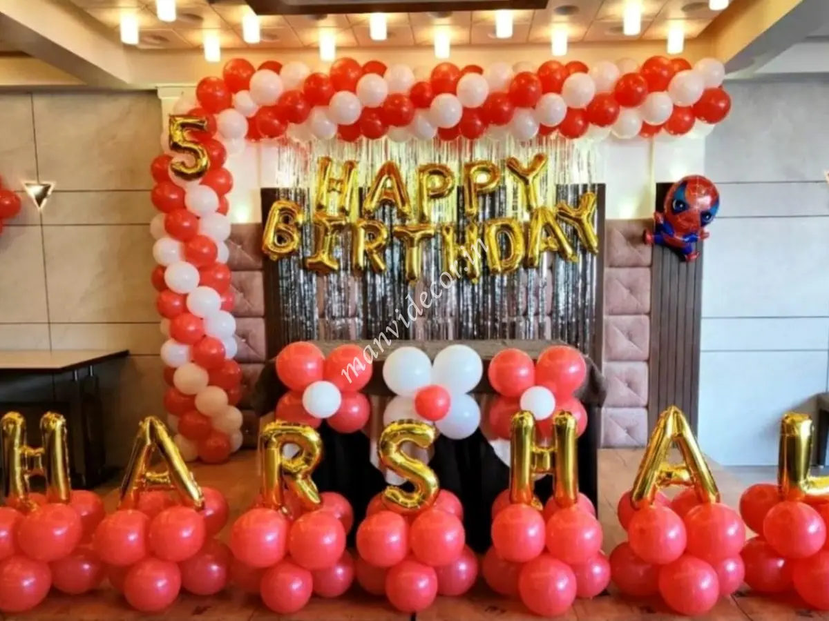 Red and White Balloon Decor