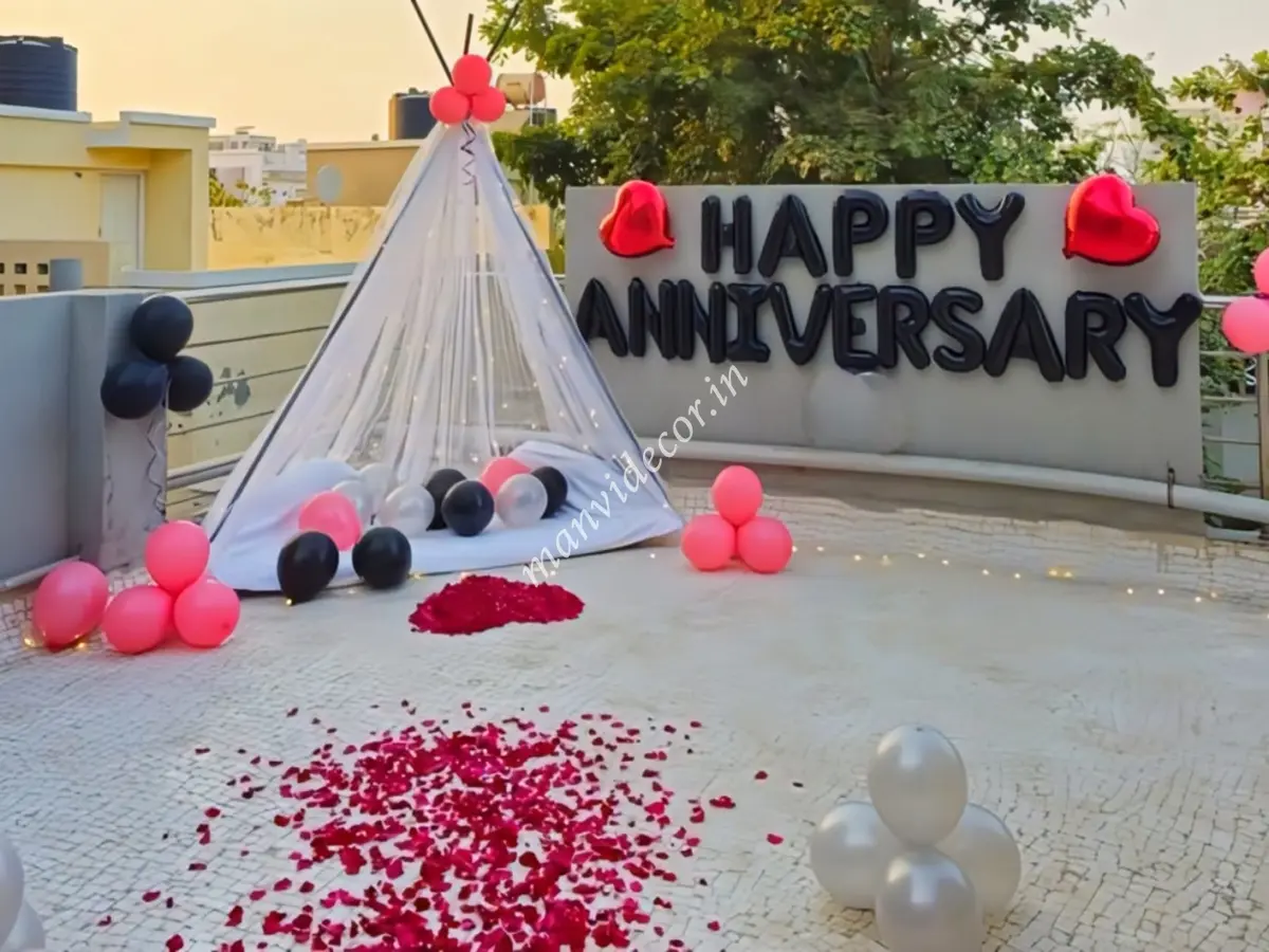 romantic anniversary terrace surprise