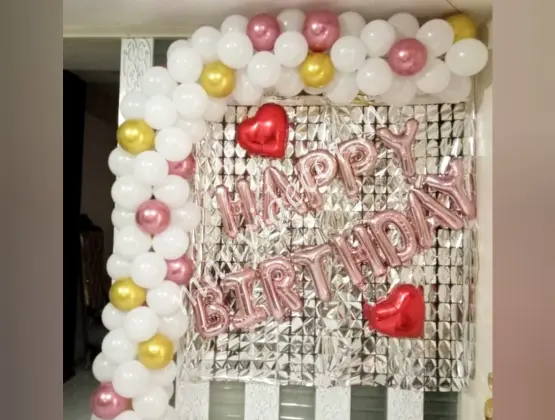 Elegant White Birthday Setup