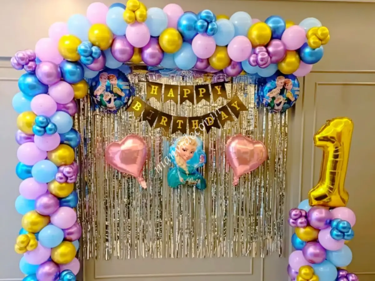 Princess frozen decor for 1st birthday