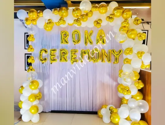 Golden Roka Ceremony Decoration