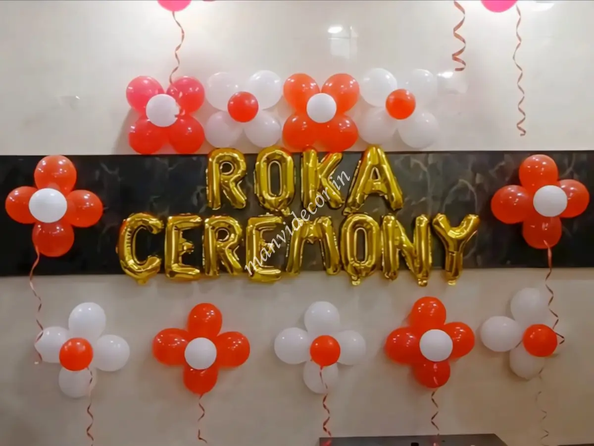 simple roka ceremony decoration at home