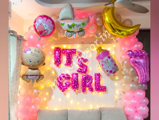 Pink Baby Girl Balloon Decor