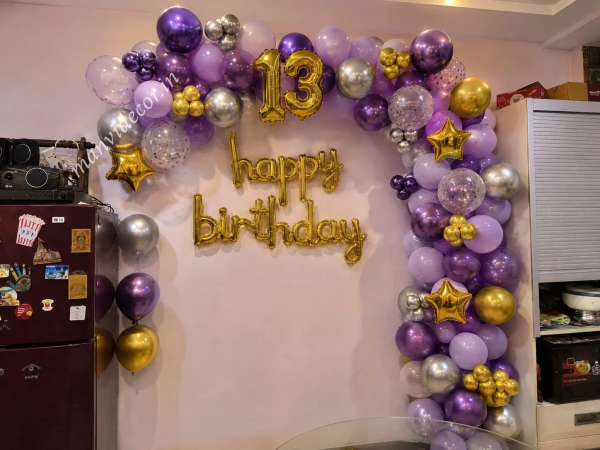 Purple Balloon Surprise Decor