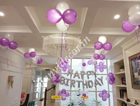 Purple & White Balloon Decoration
