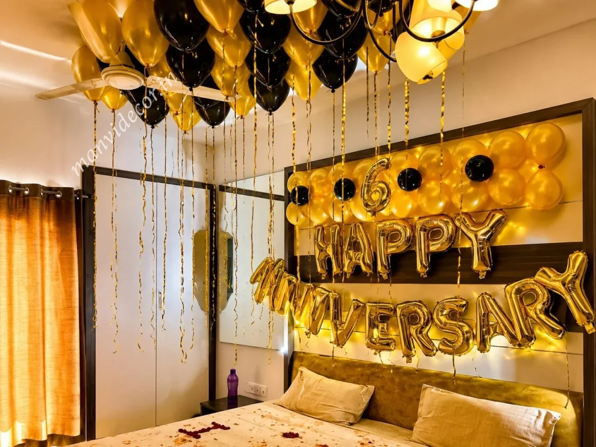 simple anniversary room decoration