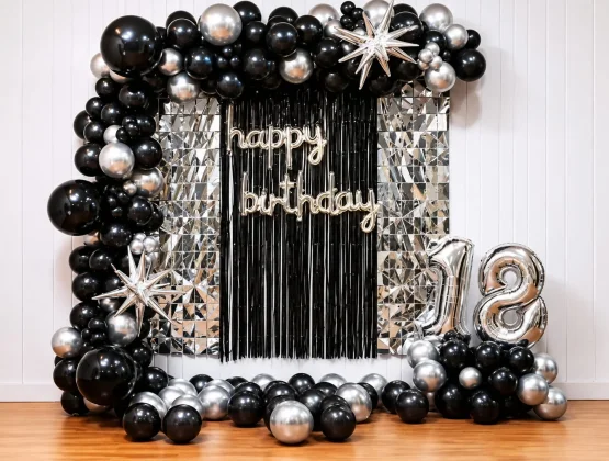 Black And Silver Garland Decor