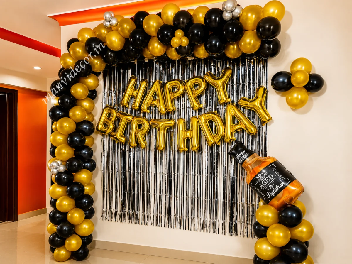 Black Golden Balloon Decoration