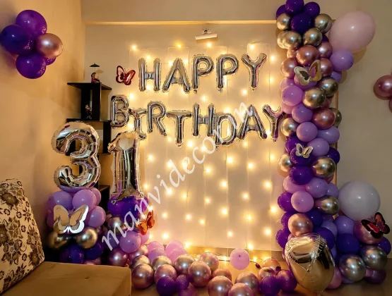 Glittering Purple Birthday Decor