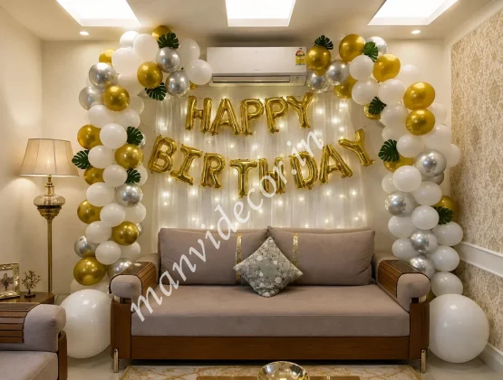 Glowing Birthday Backdrop Setup