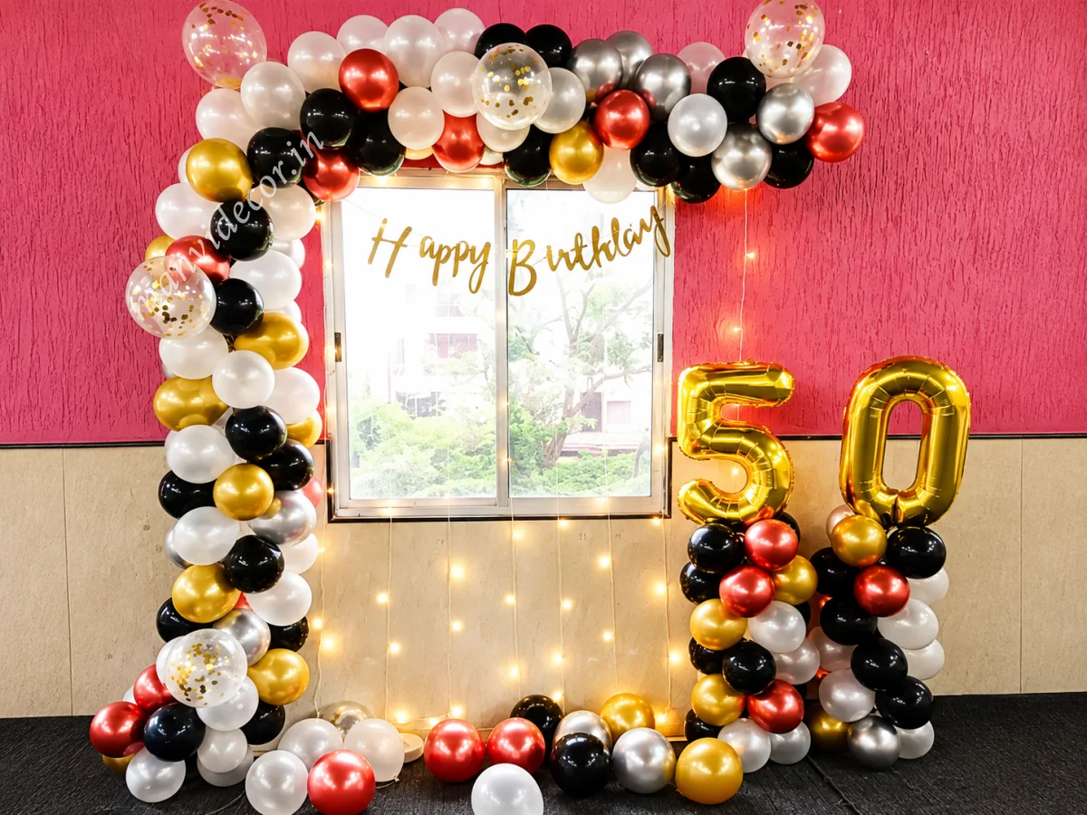 Graceful Birthday Surprise Balloon Decor