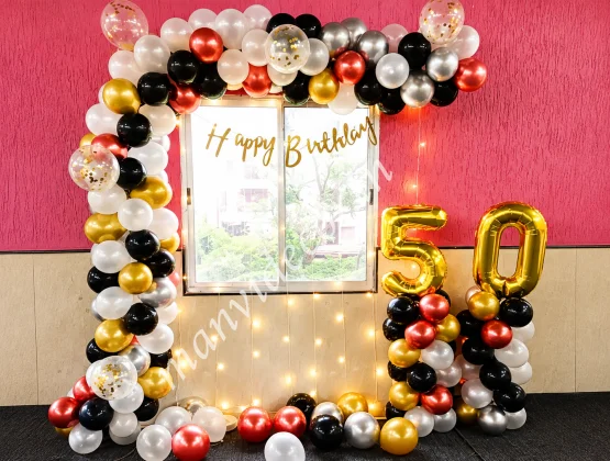Graceful Birthday Surprise Balloon Decor