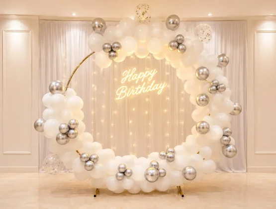Heavenly White Birthday Ring Decor