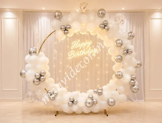 Heavenly White Birthday Ring Decor