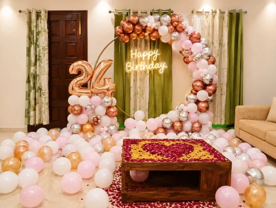Pink Glow Birthday Decoration