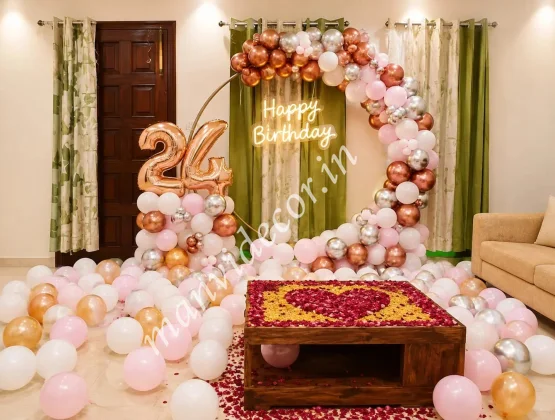 Pink Glow Birthday Decoration