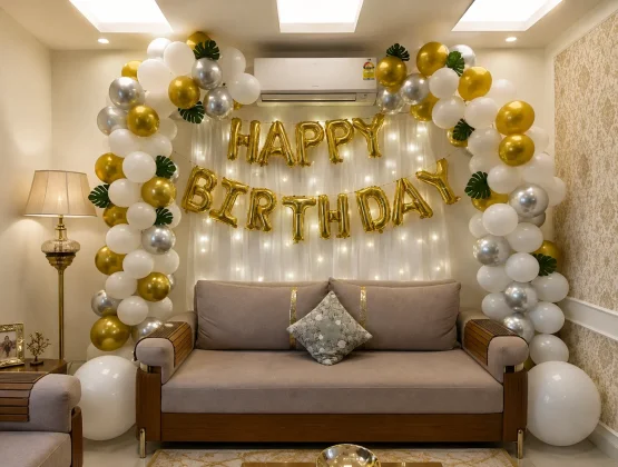 Glowing Birthday Backdrop Setup